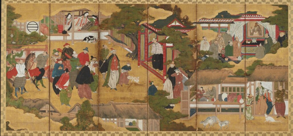 5 26 南蛮人渡来図屏風 右隻